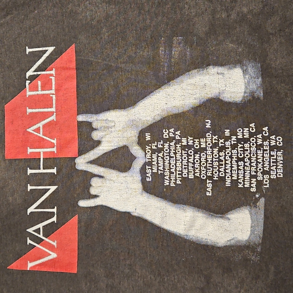 Van Halen OU812 concert tee shirt XL Short Sleeve Van Hagar EDDIE!🤘 - Picture 4 of 10